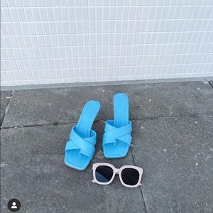 Zara leather cross front sandals bloggers favorite